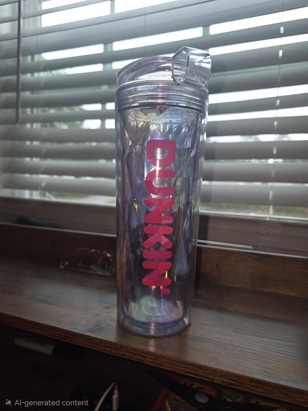 Dunkin' Iridescent Travel Tumbler with Pink Logo